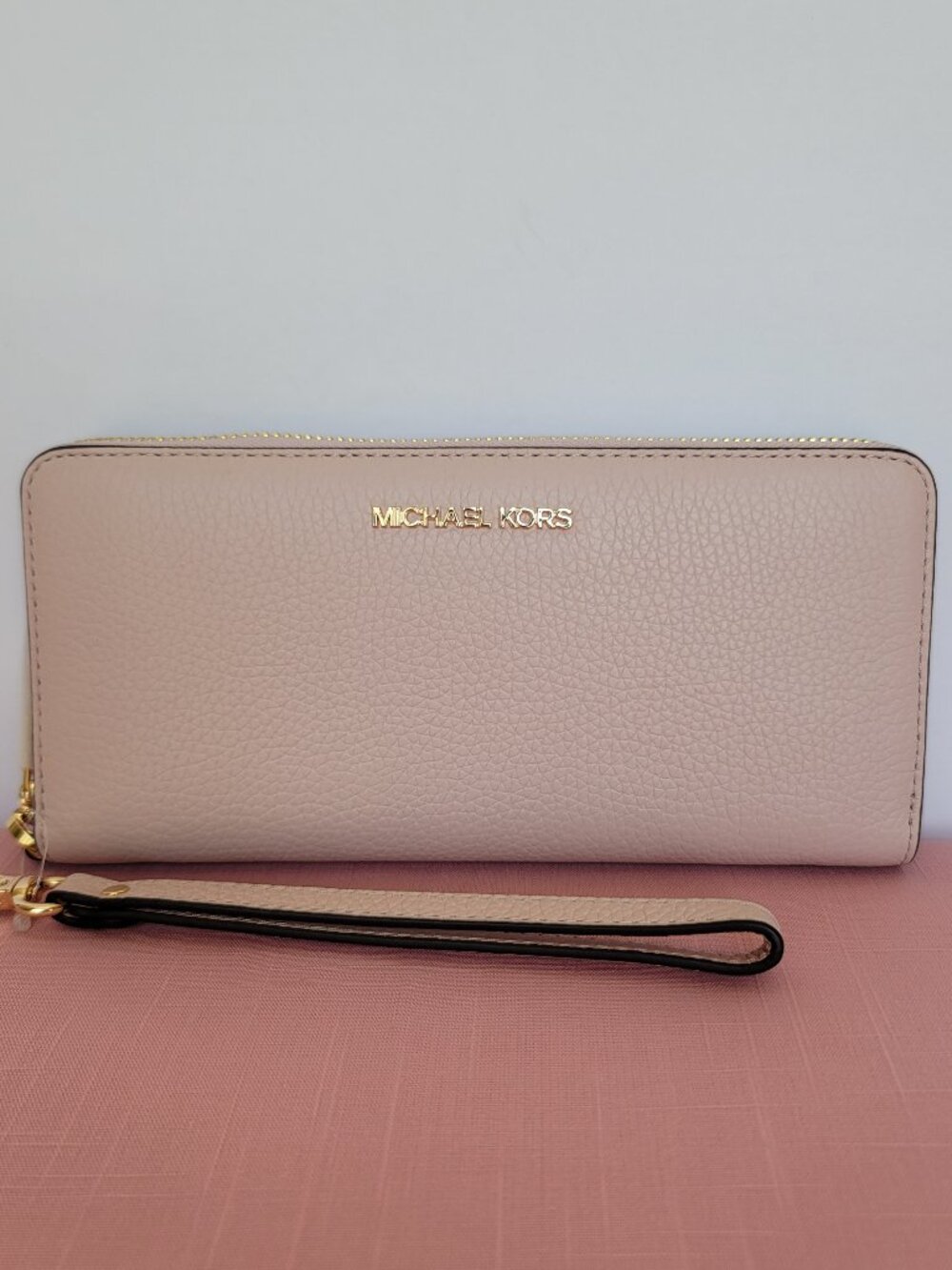 MICHAEL KORS Jet Set Travel Large Continental Leather Wallet-Powder Blush⭐
